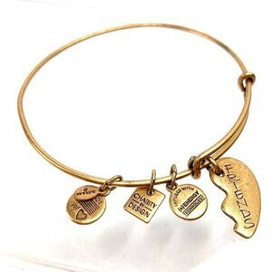 Alex and Ani Best Friends Charm Bracelet - Gold Finish Expands 2"- 3.5"